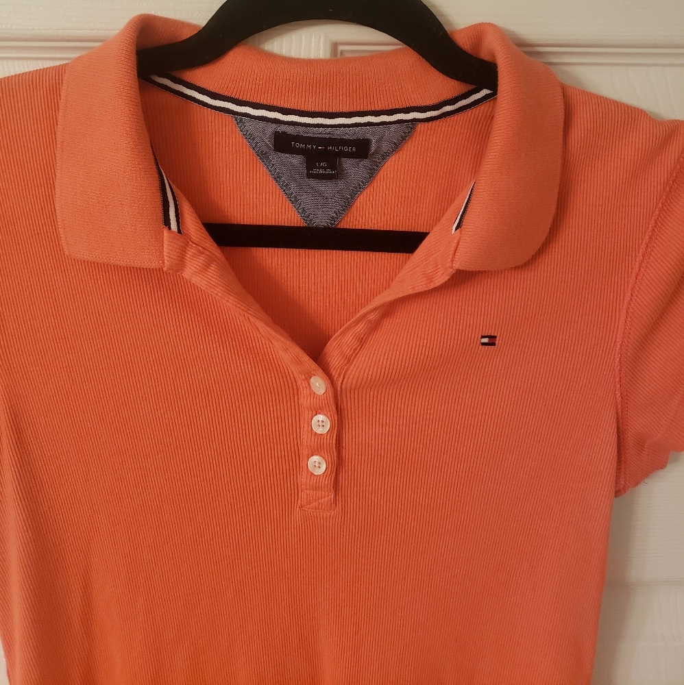 Girls Tommy Hilfiger Orange Polo